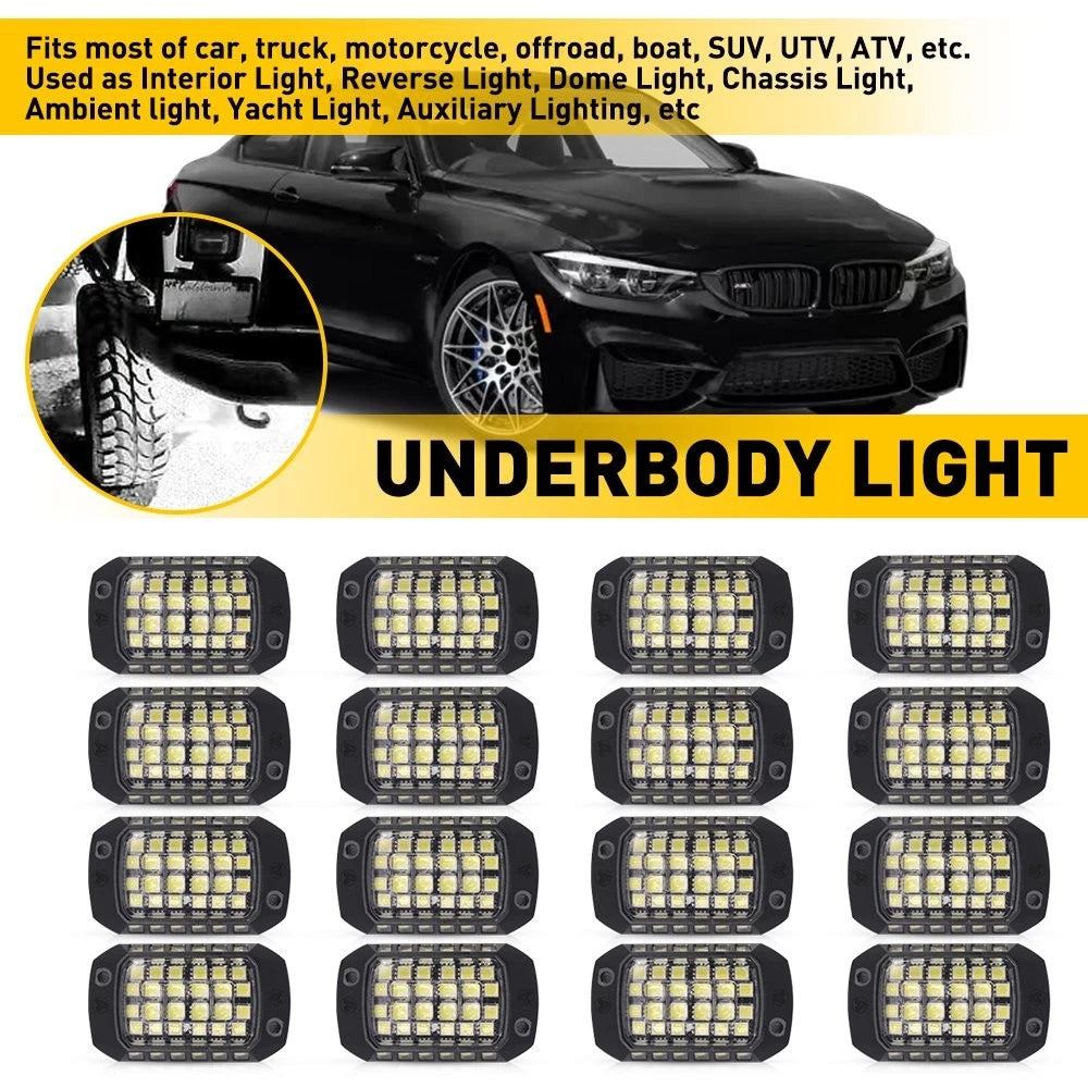 16 Pod LED Rock Lights for Car Truck Underbody Lighting (Universal)