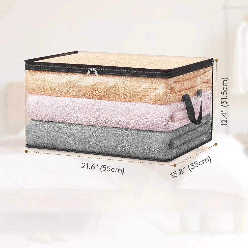 Clear PVC Storage Bag with Dual-Zipper System for Tidy Living Space