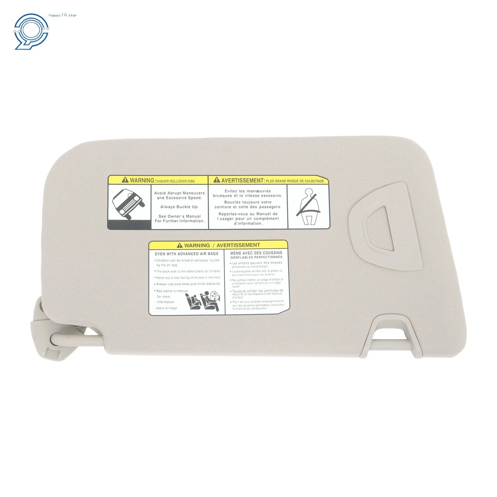 Left Driver Sun Visor for Nissan Rogue X-Trail (2014–2020) Gray with Mirror & Light