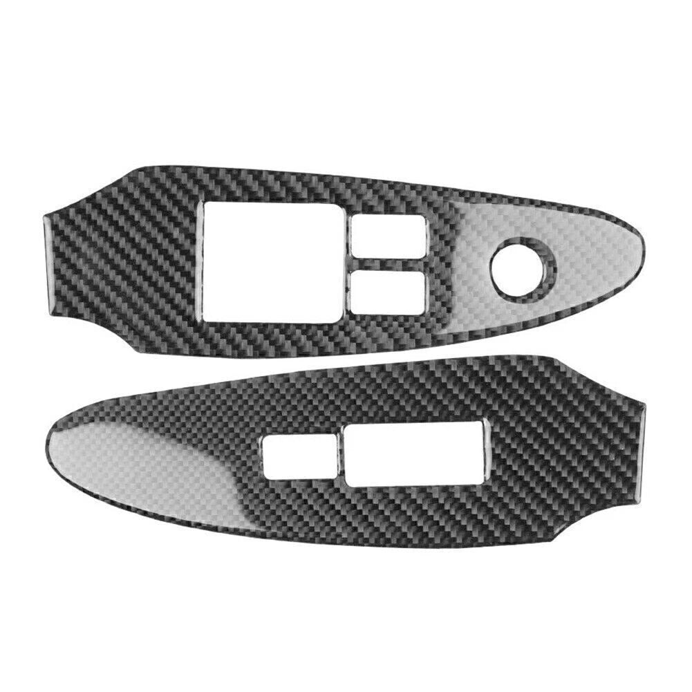 2Pcs Carbon Fiber Window Lift Switch Panel Trim for Nissan 370Z (2009–2020)