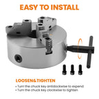 3-Jaw Self-Centering Lathe Chuck for Universal Use (3-M10 Mount)