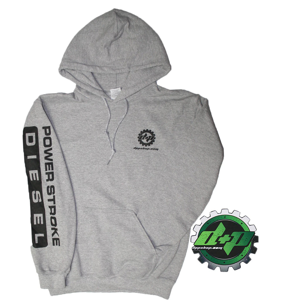 3X Lt Gray Hoodie for Ford Powerstroke Diesel