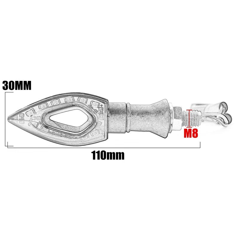 4X LED Turn Signal Indicators for Motorcycle (12V)