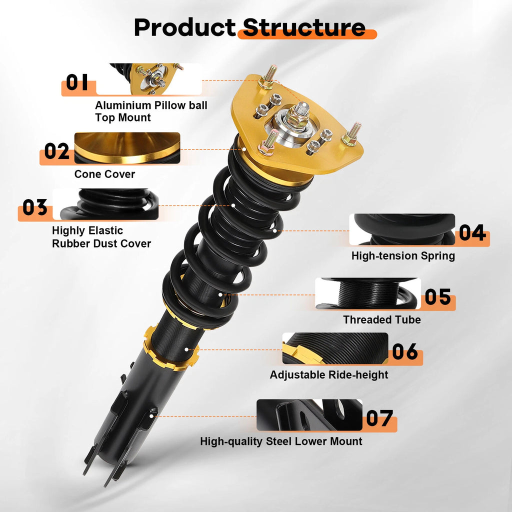 Coilovers for Subaru Impreza WRX (2002-2007) Yellow Shock Absorber Kit