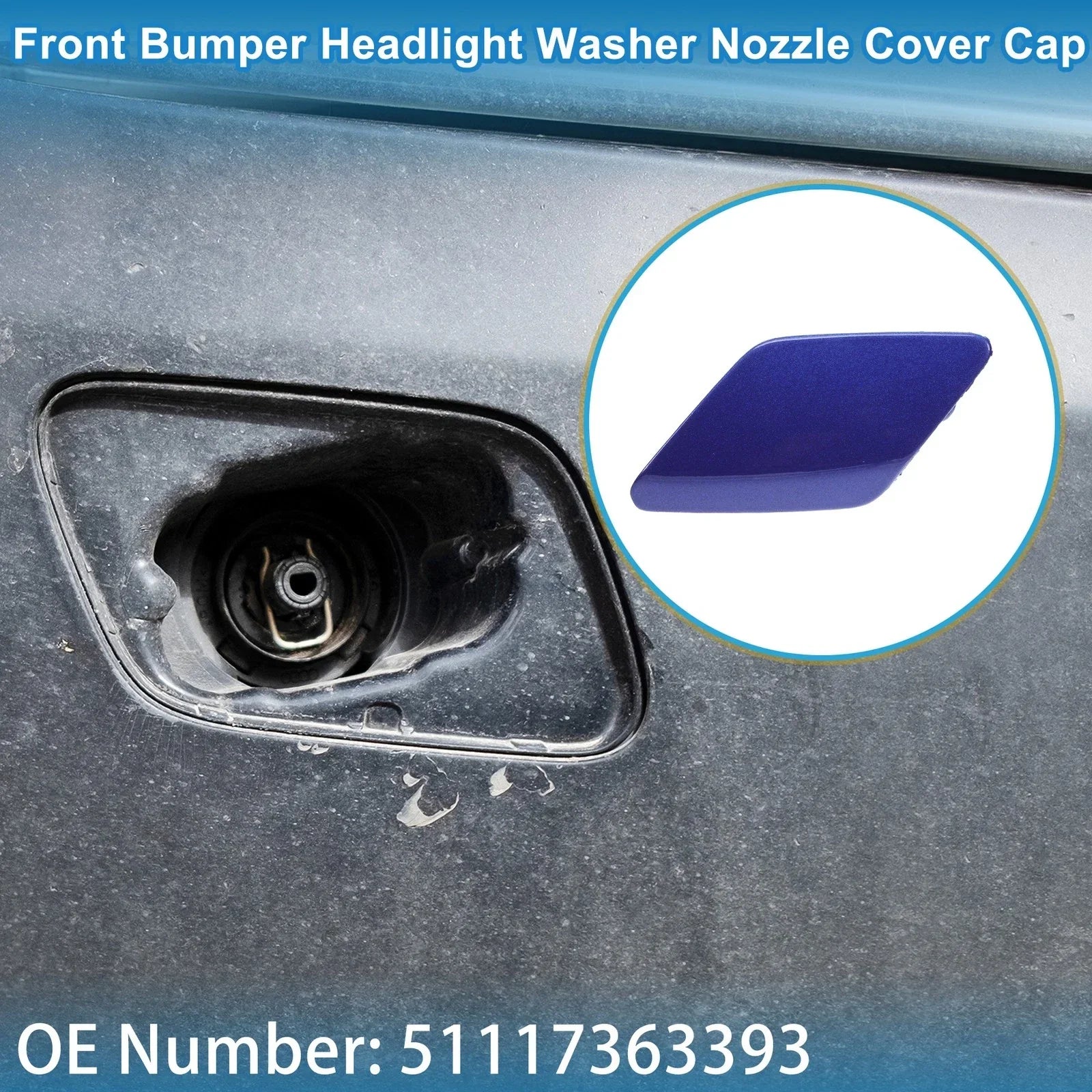 Front Left Washer Nozzle Cover Cap for BMW 428i (2014 - 2016) Dark Blue