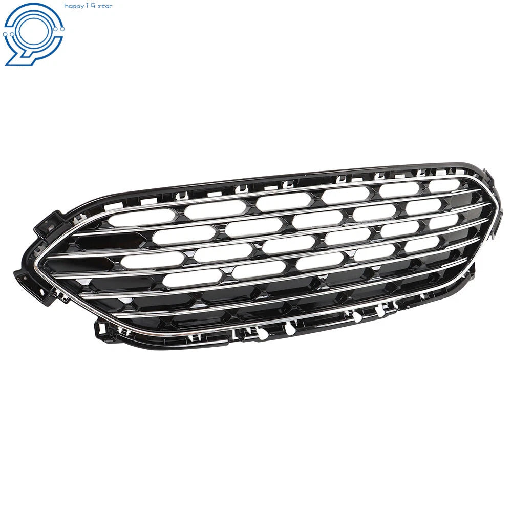 Front Bumper Center Grille for Ford Escape (2020–2022) Black with Chrome Molding