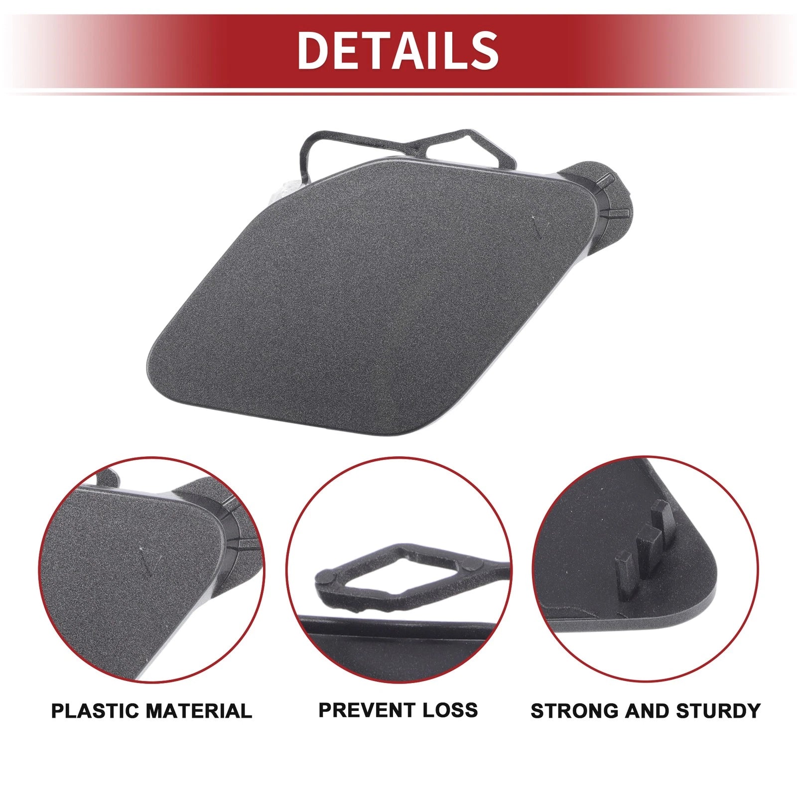 Front Bumper Tow Hook Cover for BMW 320i (2016–2018) No. 51117396837 Grey
