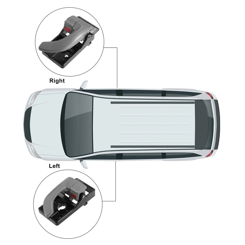 2X Interior Door Handle Black Gray for Hyundai Tucson (2005–2009)