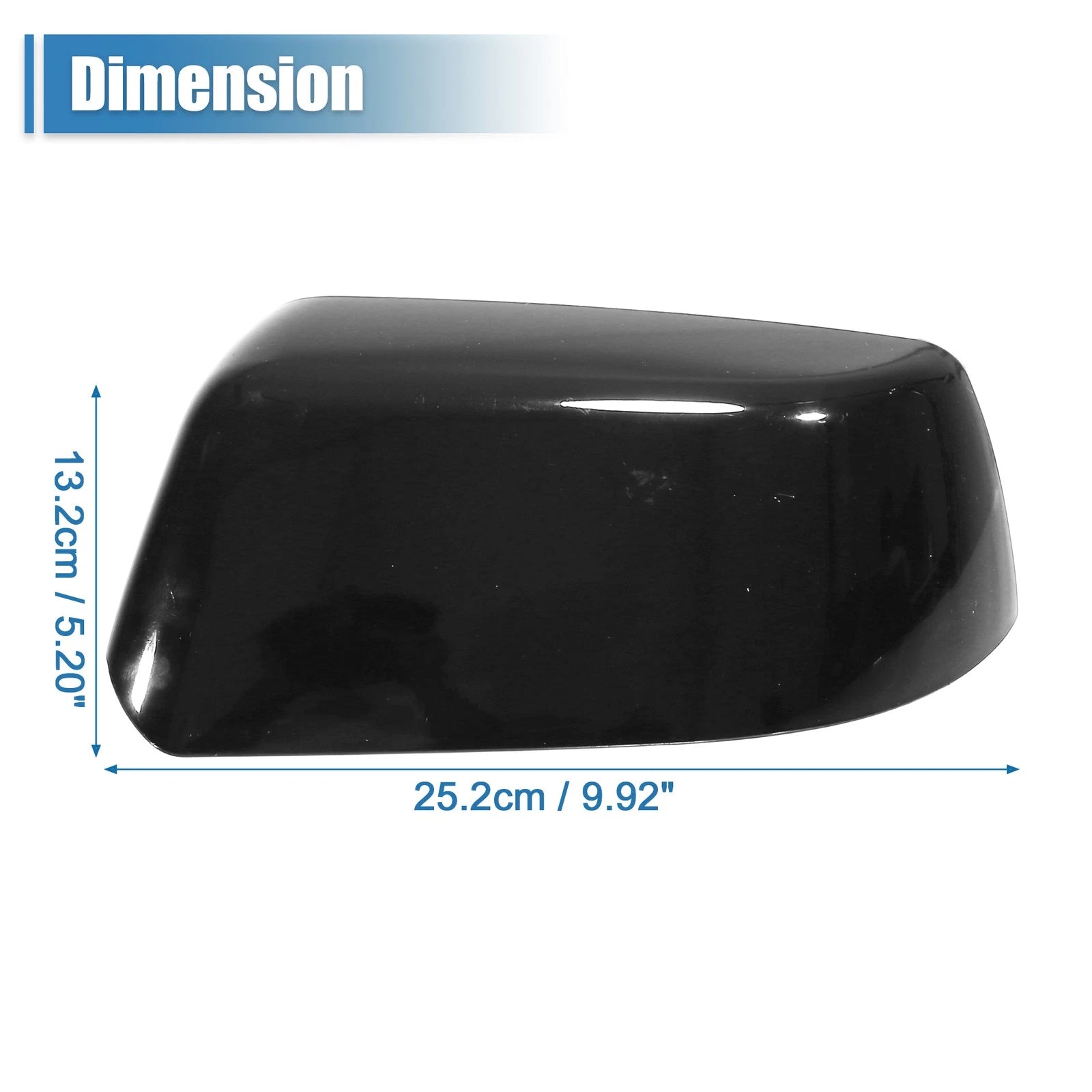 Gloss Black Top Half Mirror Cover Cap Overlay for Chevy Suburban Tahoe (2015–2023)