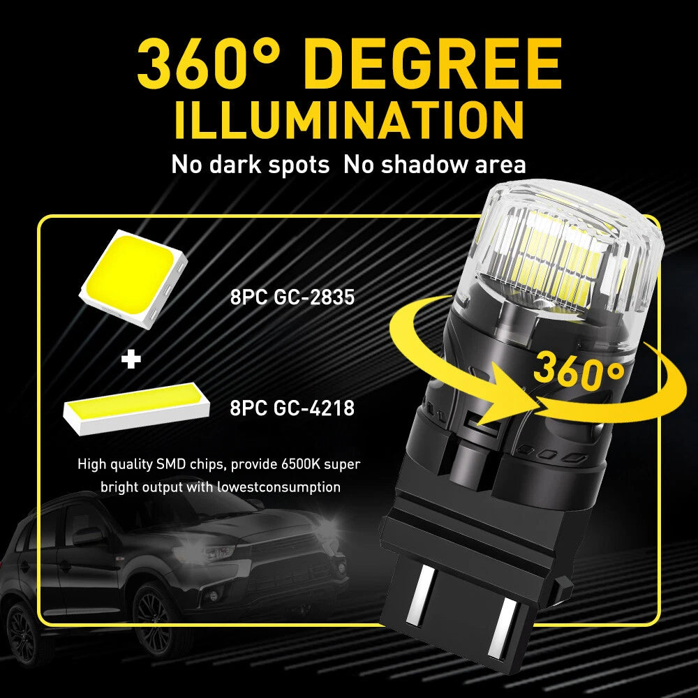 2X LED Backup Reverse Light Bulbs for AUXITO 3156 3157 4157 (6500K)