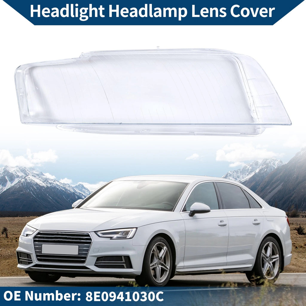1 Pc Headlight Lens Cover for Audi A4 B6 (2001–2005) No. 8E0941030C Clear