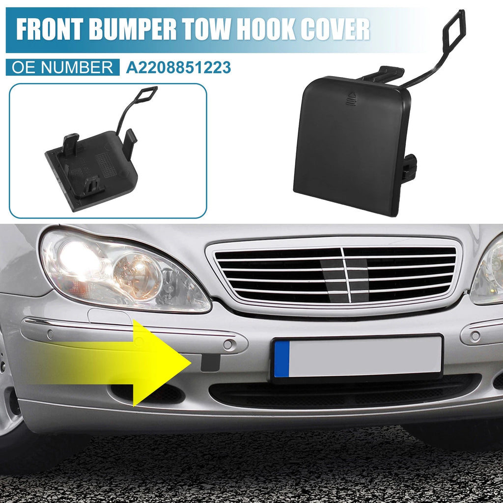 Tow Hook Cover for Mercedes-Benz S500 (2000–2001) - Black