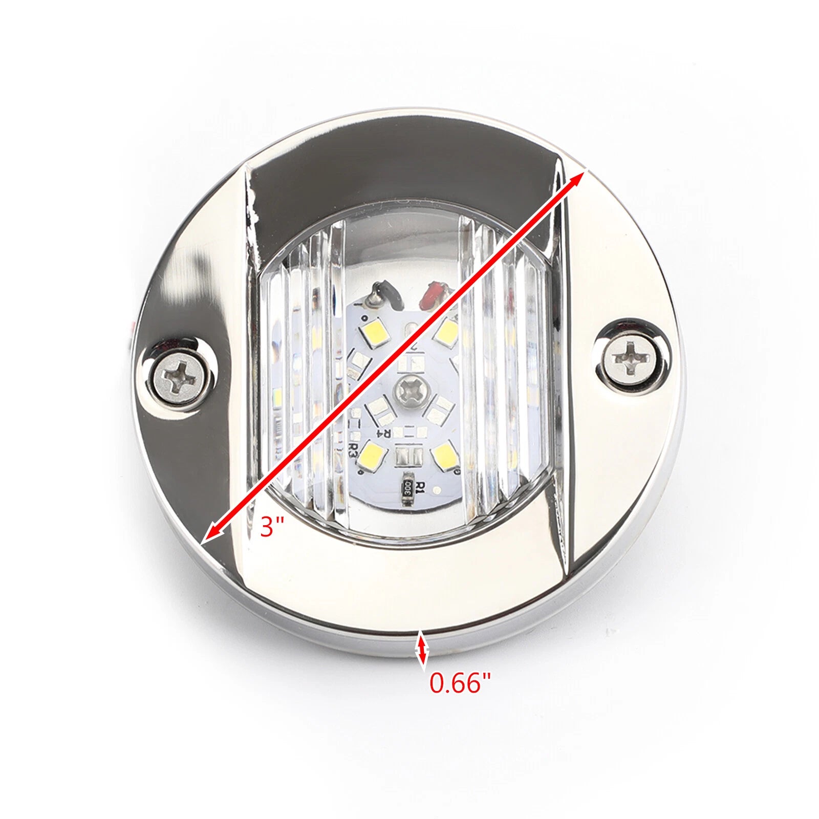 LED Chrome Anchor Stern Light for Marine Boat Yacht (12V) 2835-SMD