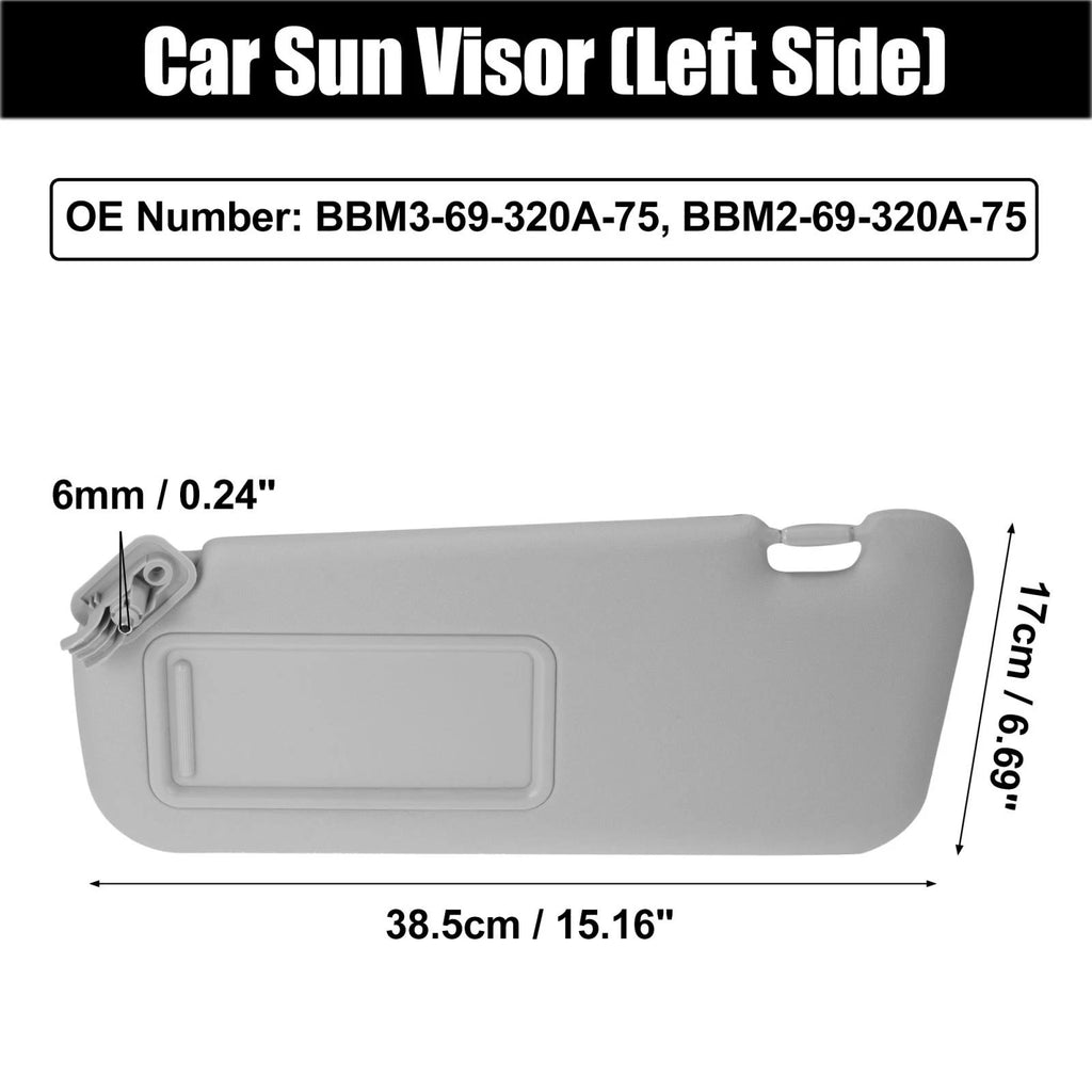 Front Left Sun Visor for Mazda 3 (2010–2013) BBM3-69-320A-75 BBM2-69-320A-75