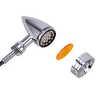 2X LED Chrome Bullet Brake Turn Signal Lights for Bobber Cafe Racer