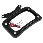 Black Curved License Plate Frame with LED Light for Harley Road King (2004–2023)
