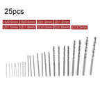25pcs HSS Spiral Small Drill Bits for Iron Steel Copper Aluminum (0.5mm-3mm)