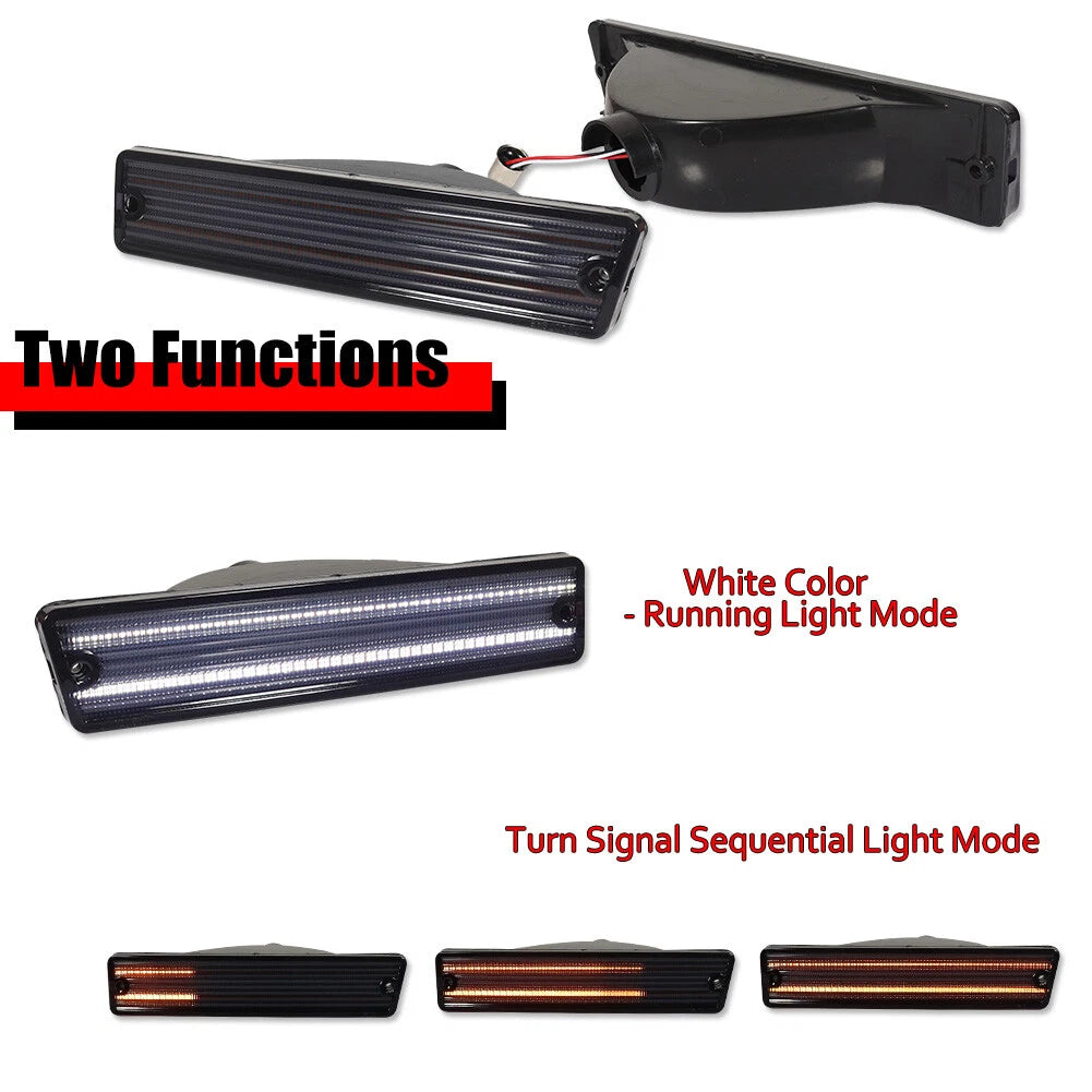 Smoke Switchback LED DRL Turn Signal Lights for Oldsmobile Cutlass Supreme (1981–1988)