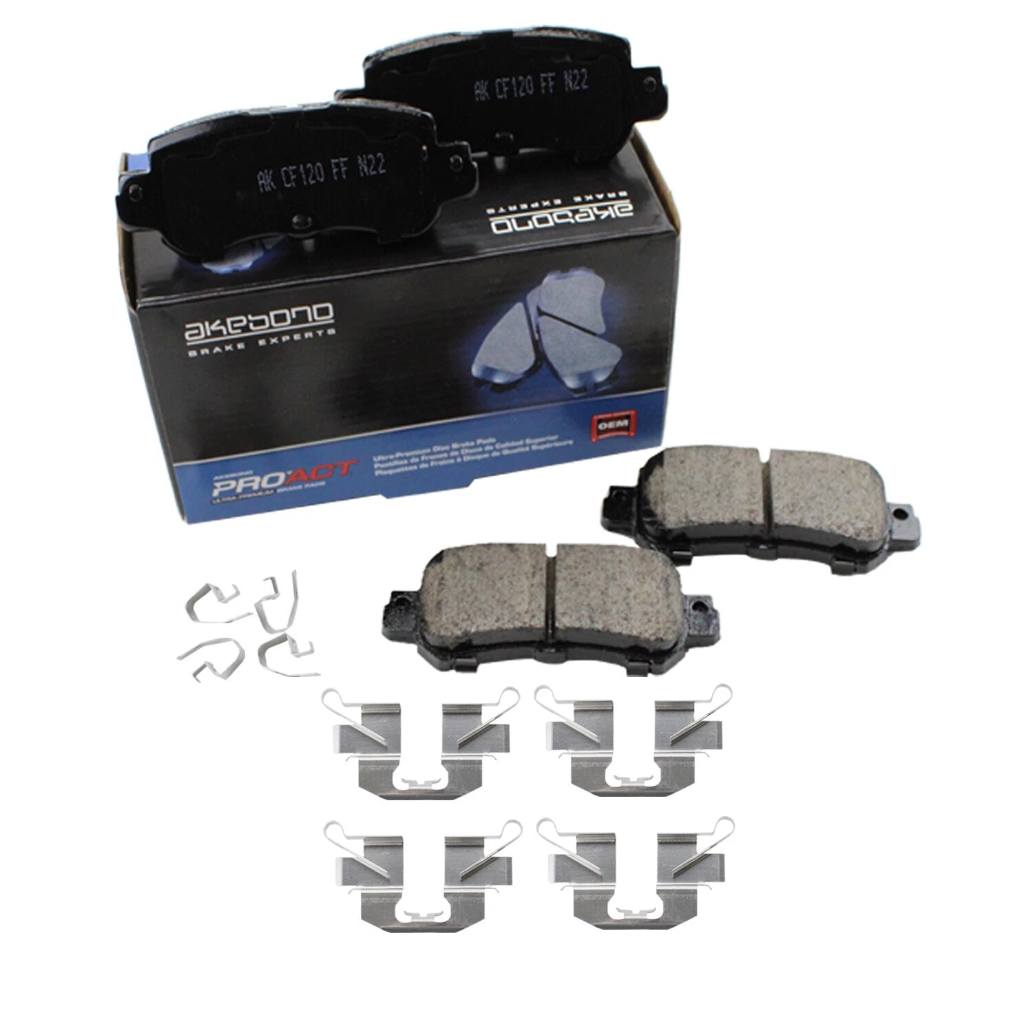 Set of 4 Akebono ProACT Ultra Premium Ceramic Rear Disc Brake Pads for Mazda CX-3, CX-5 (2016–2021)