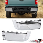 Set of 2 Chrome Rear Bumper End Caps for Silverado Sierra 1500 2500HD 3500HD (2007–2013)