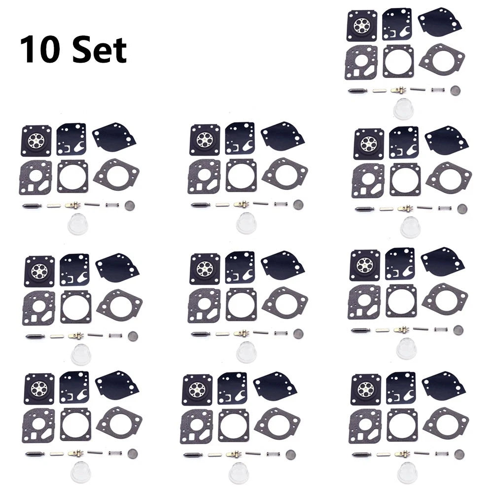 10X Carburetor Repair Kit for Poulan Ryobi Homelite Zama RB-117 (C1U-W19)