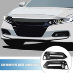 2 x Front Fog Light Grille Covers for Honda Accord (2018-2020) Black
