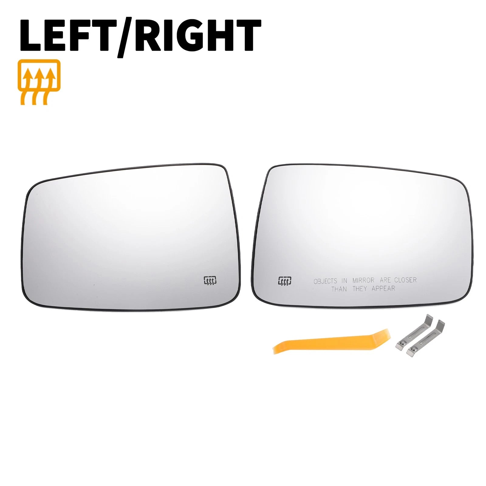 Pair White Heated Mirror Glass for Dodge Ram 1500 
