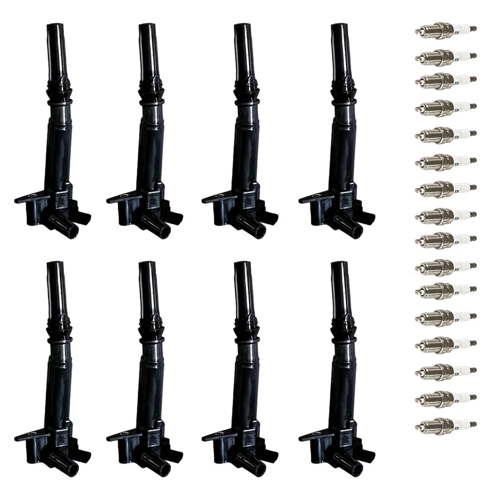 Set of 8 Ignition Coils & 16 Spark Plugs for Ford F-250 F-350 (2018–2022)