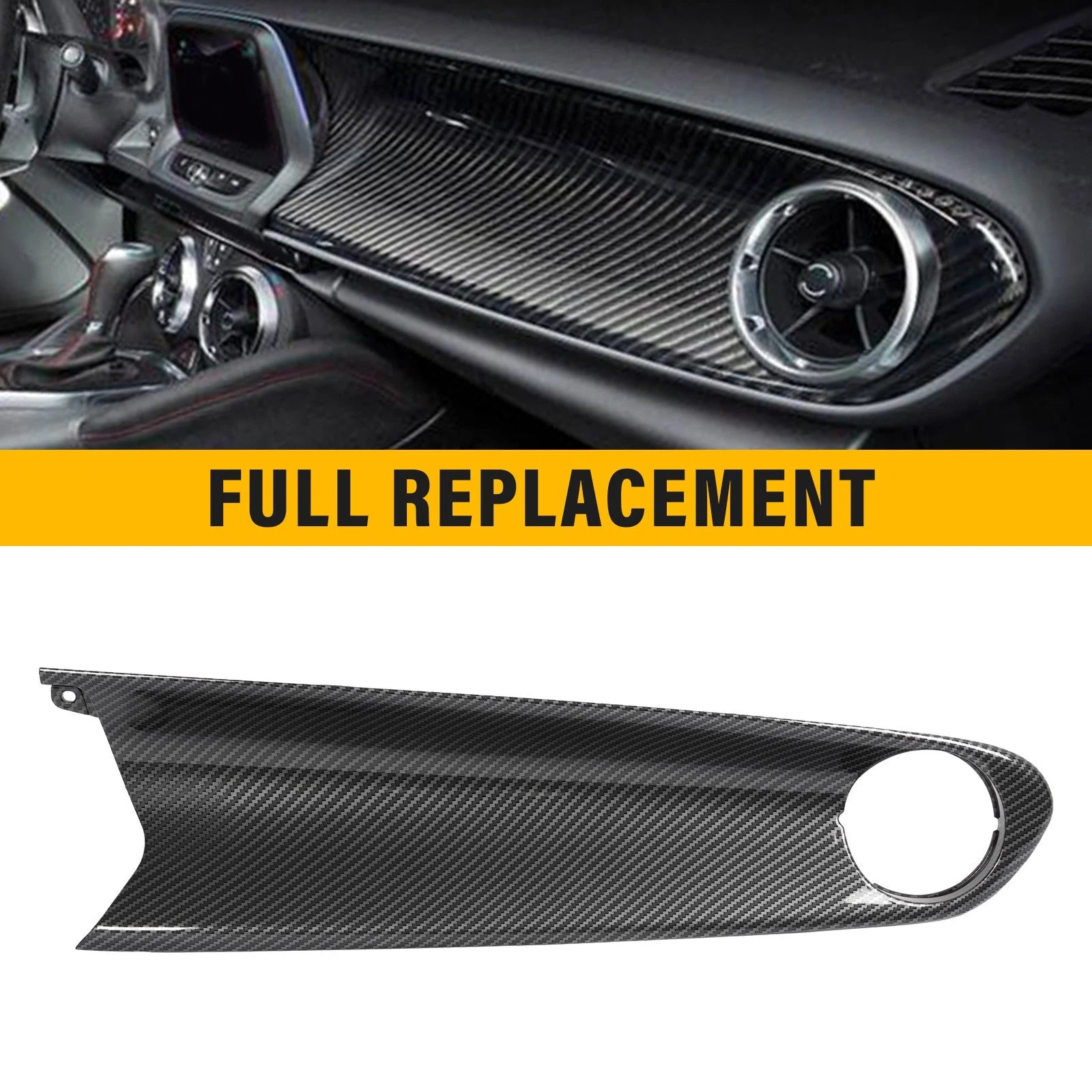 Carbon Fiber Style Instrument Panel Center Dash Trim for Chevy Camaro (2018–2024)