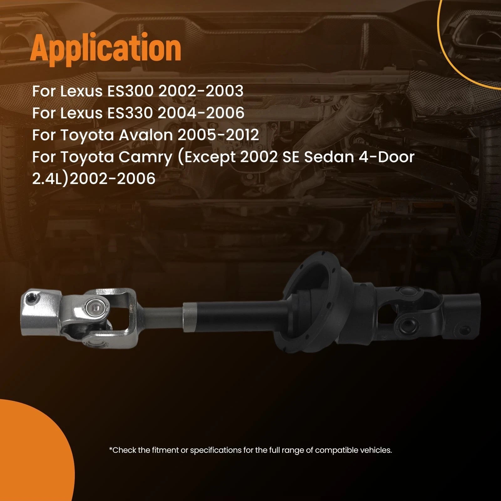 Intermediate Column Steering Shaft for Lexus ES330, Toyota Avalon (2004–2012) 425-454