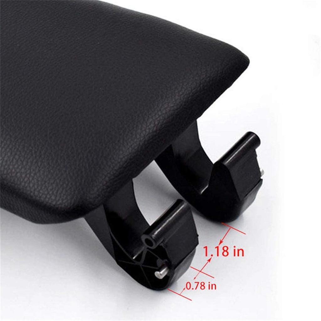 Black Leather Armrest Console Lid Cover for Audi A4 B7 (2004–2008)