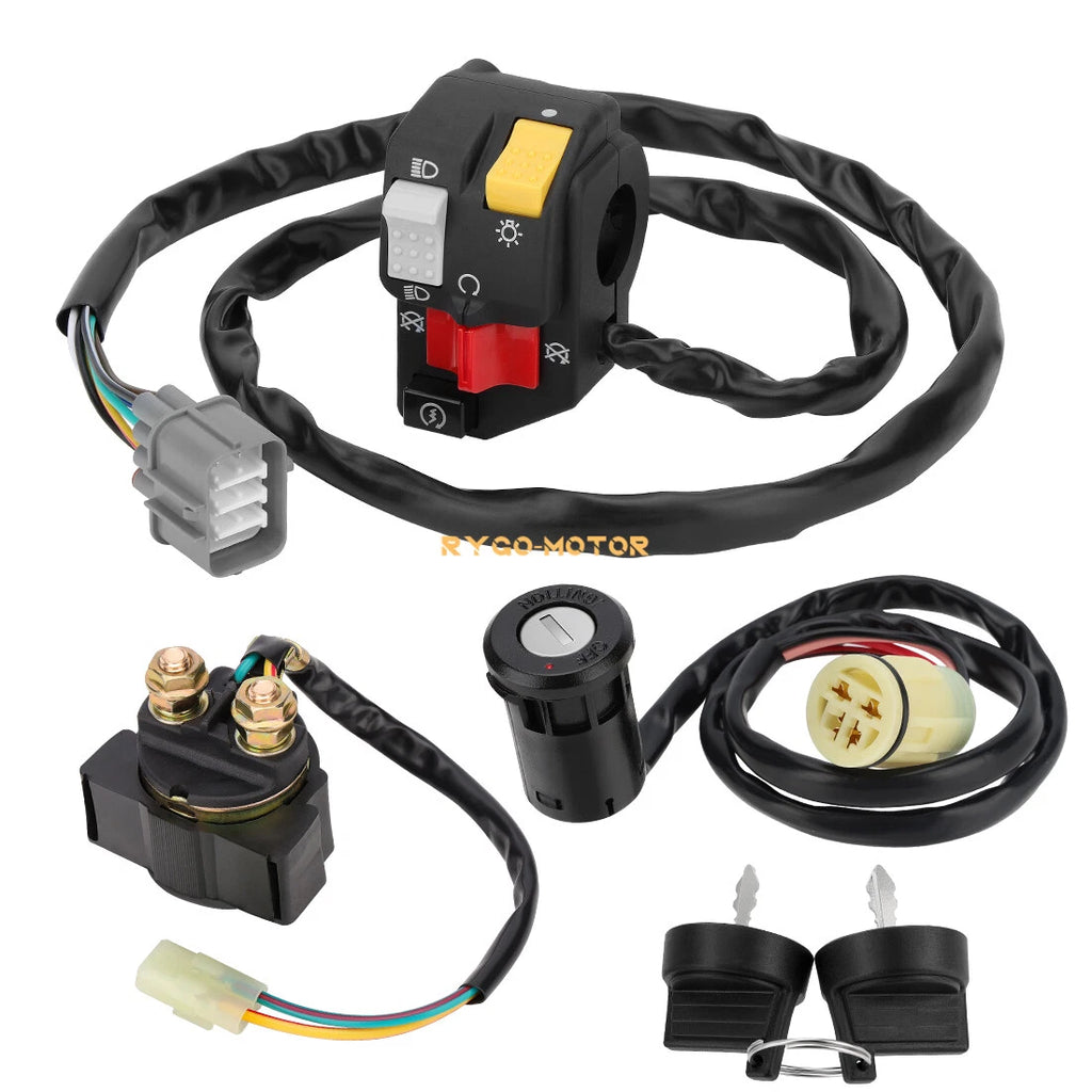 Handlebar Key Starter Relay Switch Kit for Honda Rancher 350 TRX350TM/FM (2000–2005)