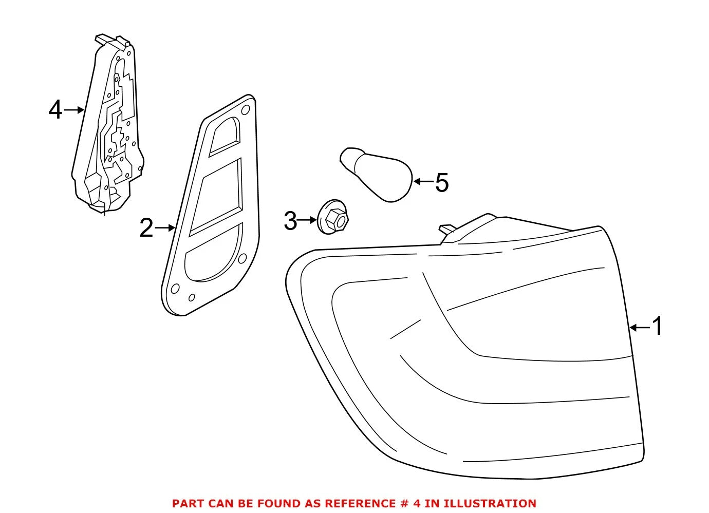 Genuine OEM Driver Left Outer Tail Light Socket for BMW X1 (2013–2015)