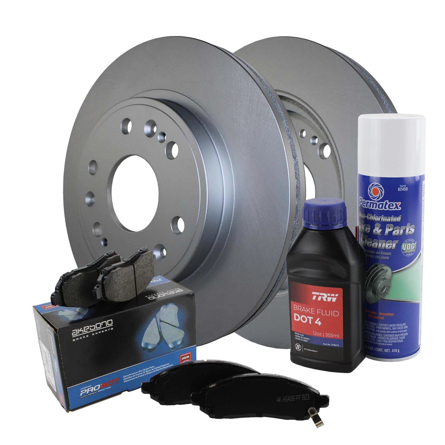 Front Brake Kit 330mm Disc Rotors Akebono Ceramic Pad for Cadillac Chevrolet GMC