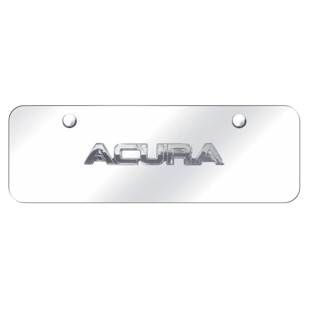 Chrome Name on Chrome Mini License Plate - Officially Licensed for Acura