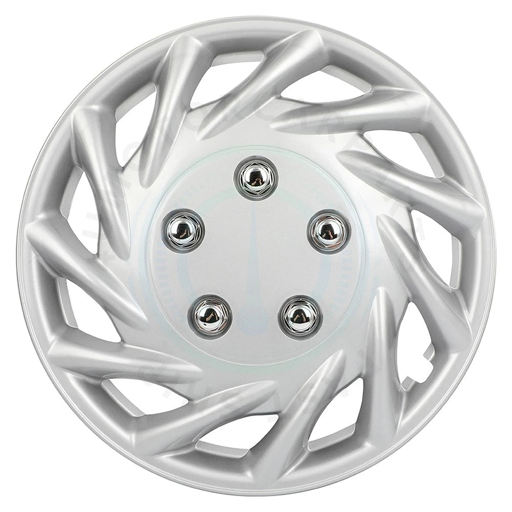 Set of 4 Silver Wheel Covers for R14 14 Inch Tires