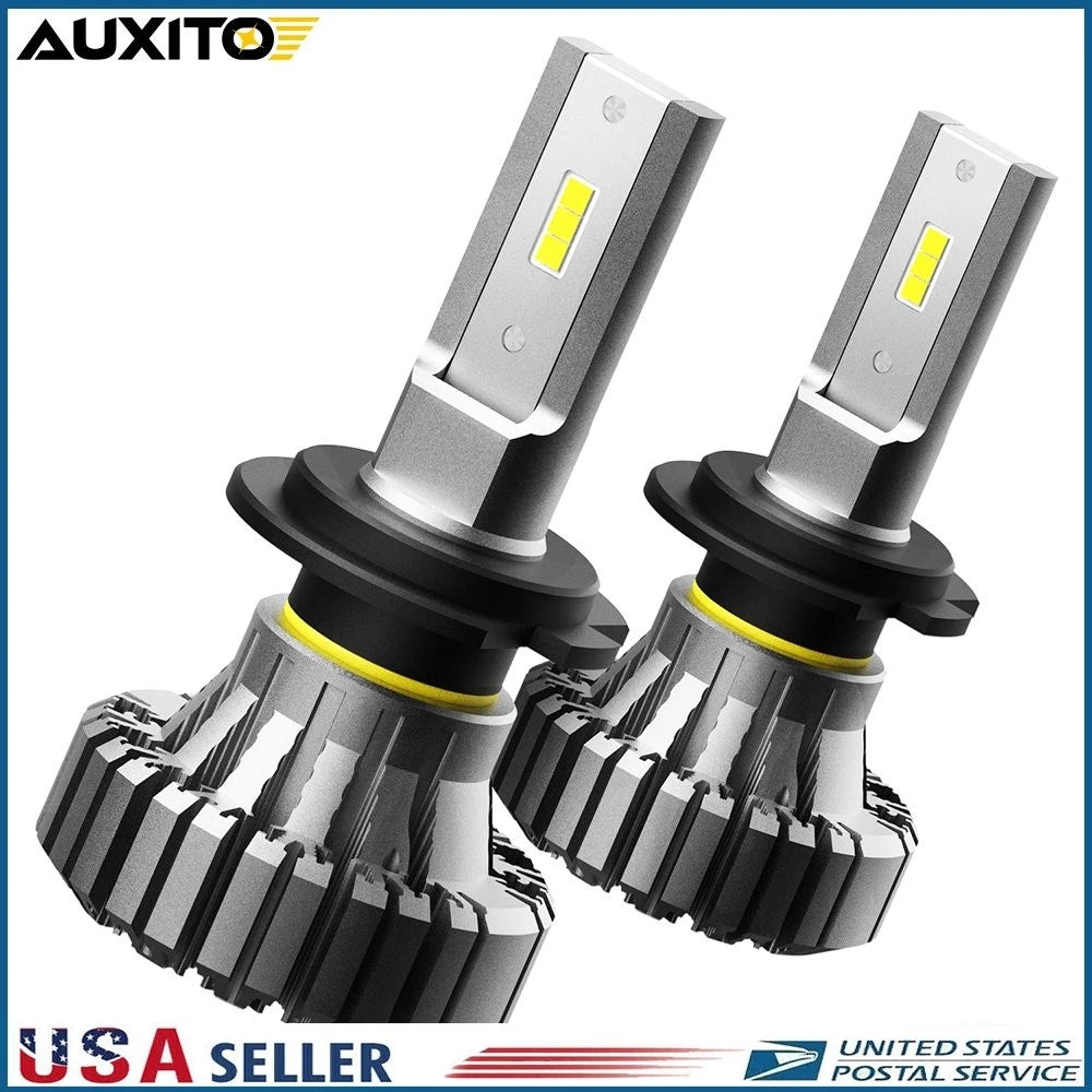 2X H7 LED Headlight Bulbs for High Low Beam (200W 40000LM 6500K)