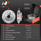 Drilled Brake Rotors & Ceramic Pads for Honda Element (2003-2011)