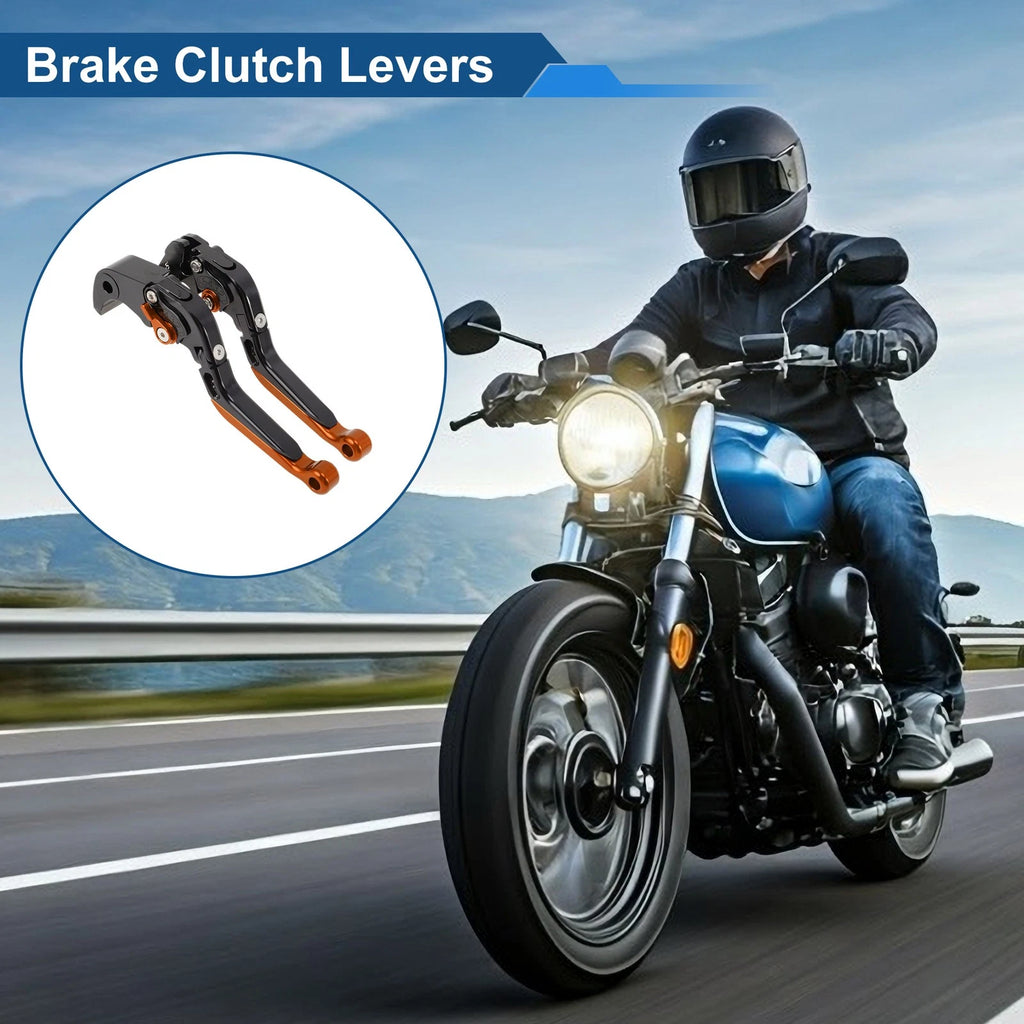 Short Long Brake Clutch Levers for Suzuki GSX-S1000/F/S/ABS (2015–2020) Black Orange