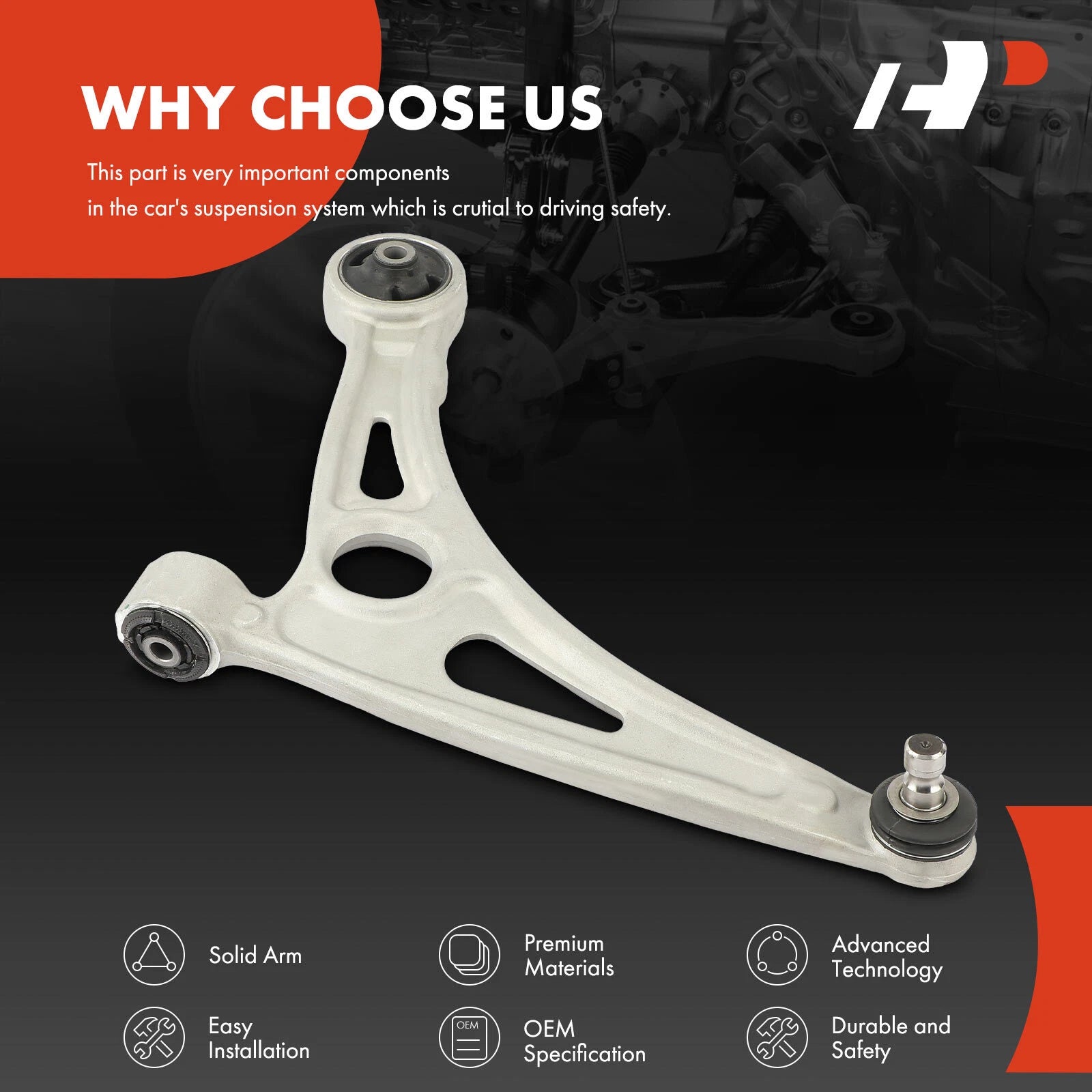 Front Left Lower Control Arm with Ball Joint for Hyundai Sonata (2011-2019)
