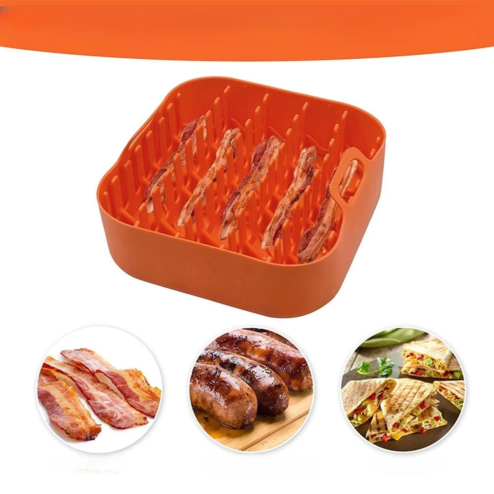 Silicone Food Rack for Air Fryer Oven Microwave Cooking Tool (20x20x6.5cm)