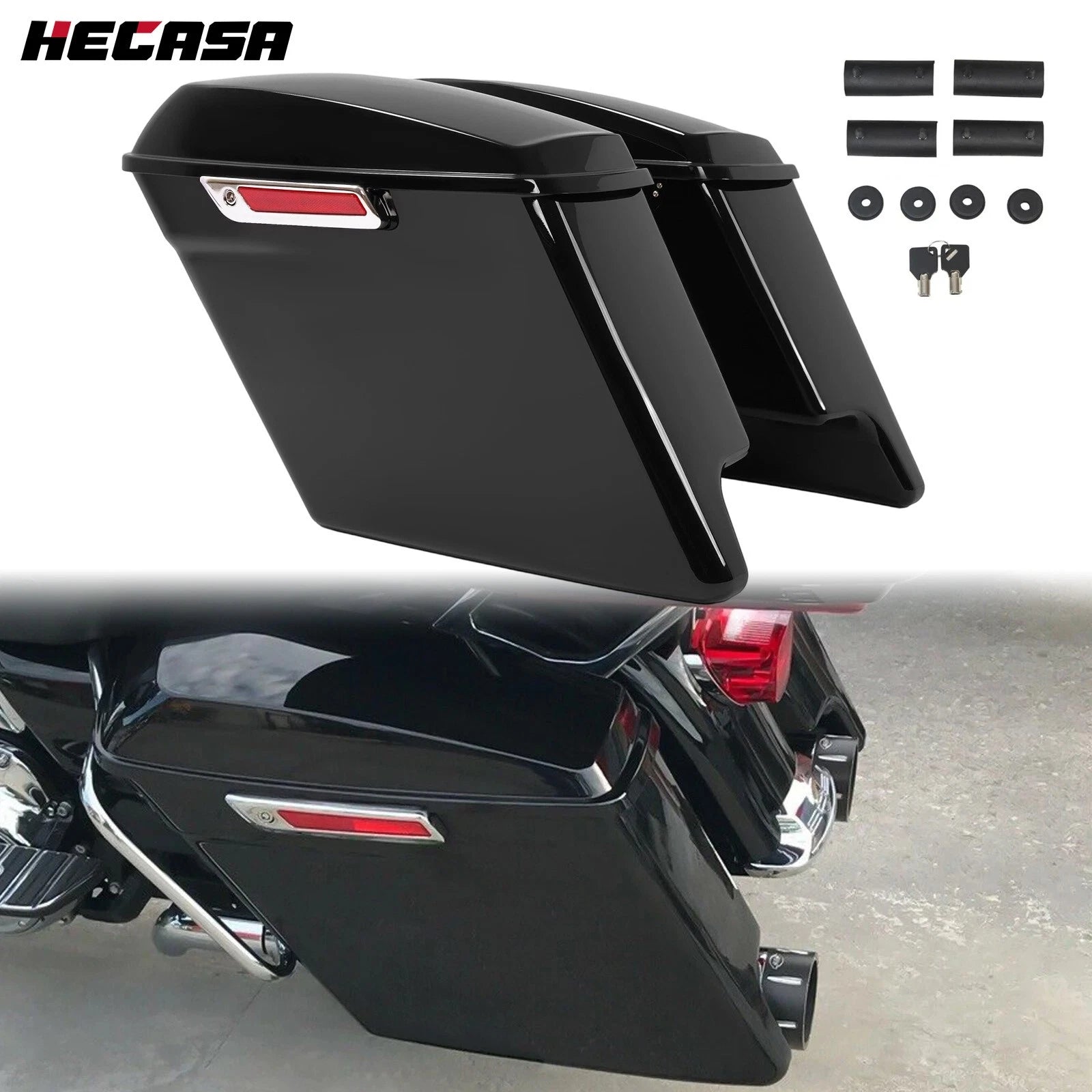 5" Stretched Saddlebags for Harley Davidson Street Road Glide (2014–2024)