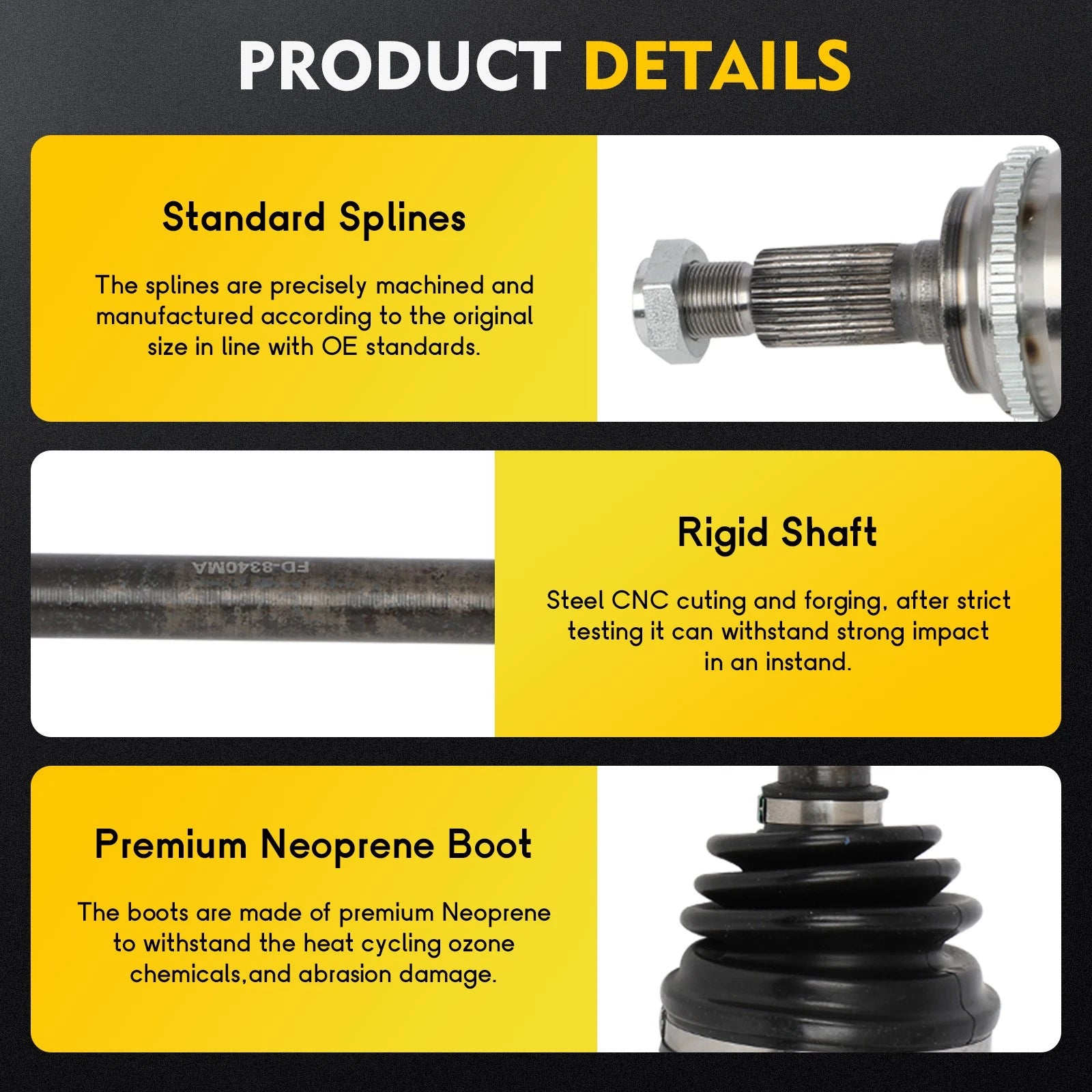 CV Axle Shaft Assembly for Ford Edge (2007–2014) Front Passenger Side