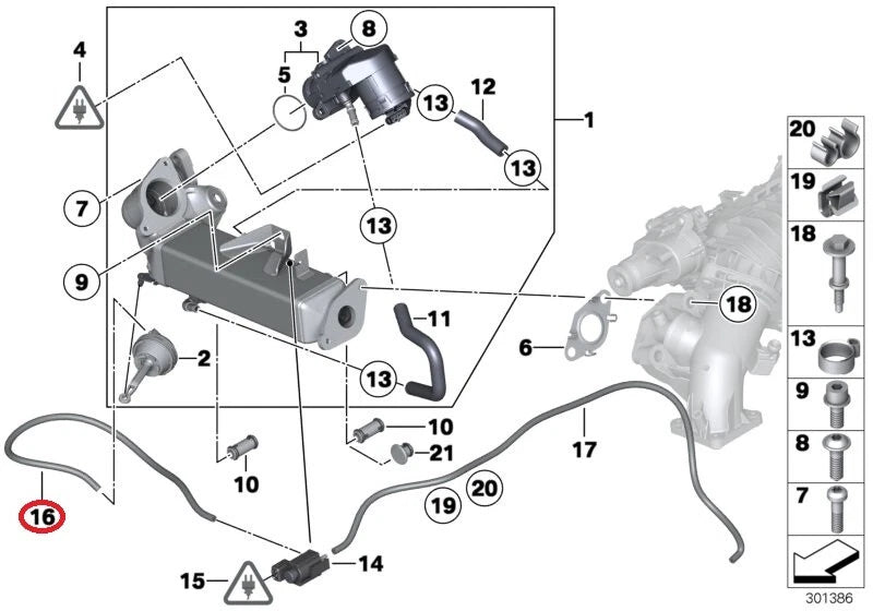 Vacuum Hose for BMW F02 F10 F15 F25 F30 F31 F85 328d xDrive X3 X5 (2011–2019)