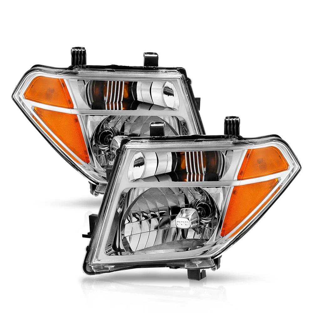 Chrome Clear Headlight Set with Reflector for Nissan Frontier (2005–2008)