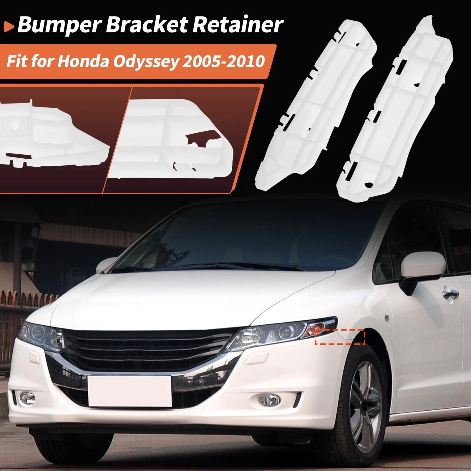 Bumper Bracket Set of 2 for Honda Odyssey (2005–2010) No. 71198SHJA00/71193SHJA00