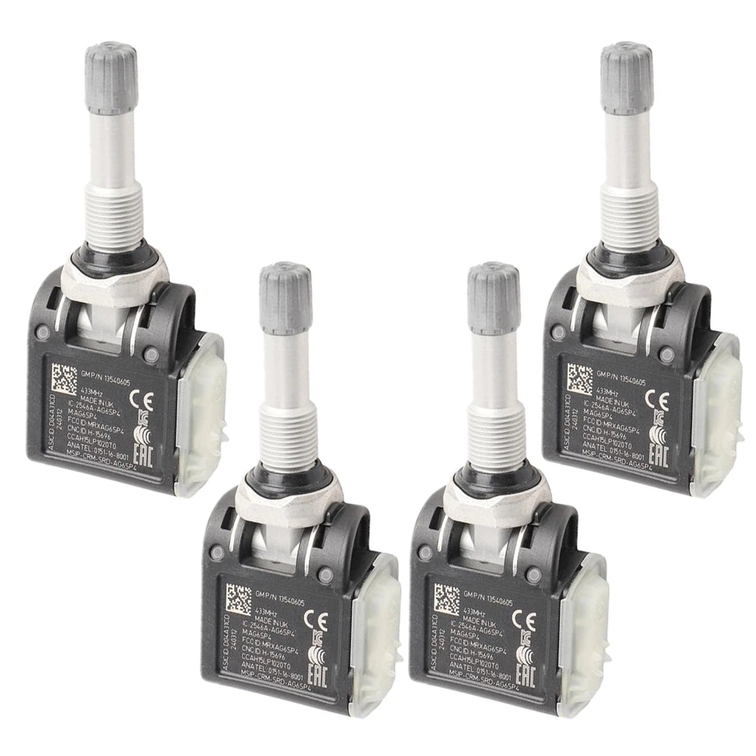 Set of 4 Tire Pressure Monitoring System Sensors for Sierra Silverado 3500 HD (2011–2019)