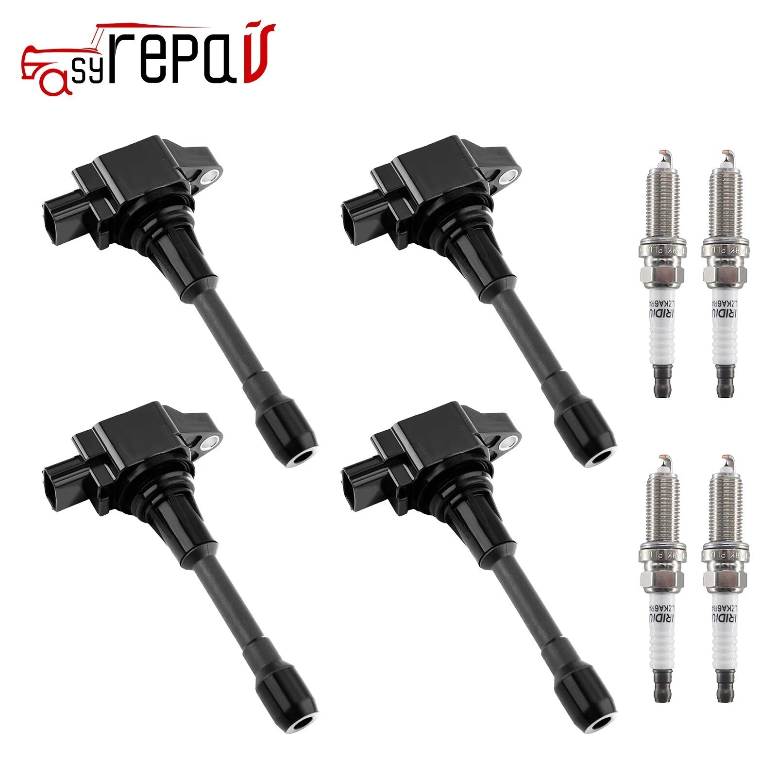 Set of 4 Ignition Coils & Spark Plugs for Nissan Sentra Altima Rogue (2000–2023)