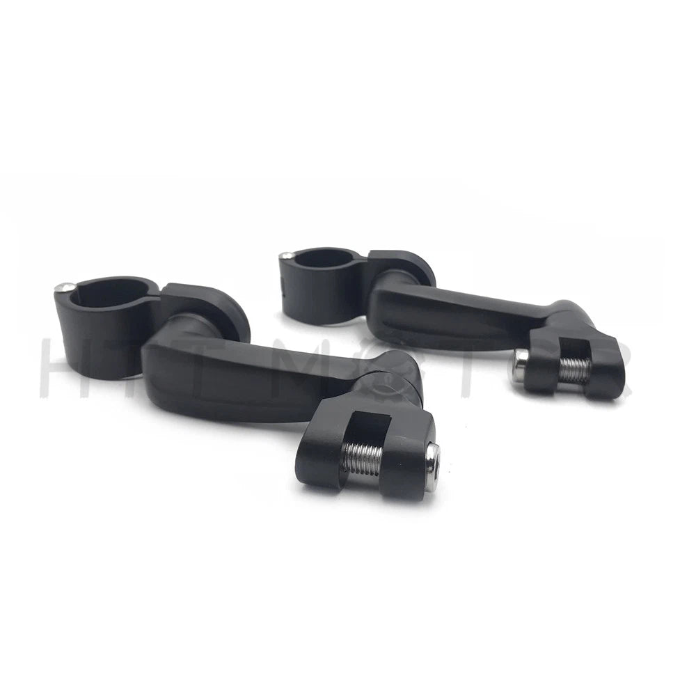 Gear Skull Arched Footpeg Mounting Kit for Motorcycle (Chrome, Black)