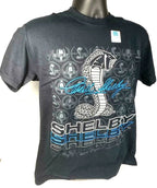 Shelby Cobra T-Shirt Black With Cobra Snake Emblem for Unisex (All Years)